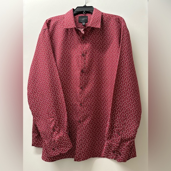 CALABRUM Men's Multicolored Modern-Fit Long Sleeve Button Down Performance Shirt - Picture 8 of 11